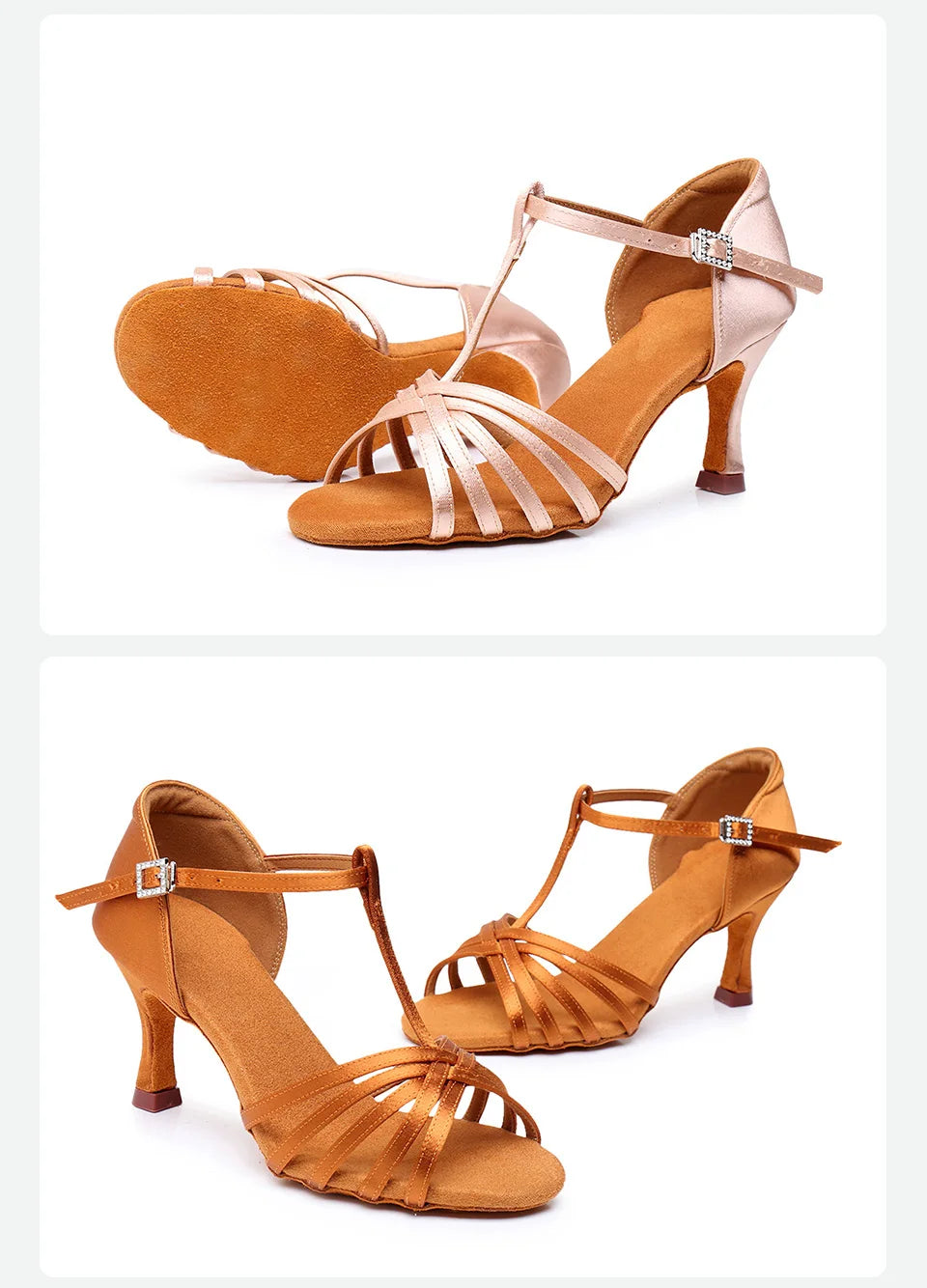 Latin Dance Shoes For Women Dancing Shoes Ladies Ballroom Tango Modern Shoes Standard Salsa Practice Training Heels 5/7.5/8.5cm