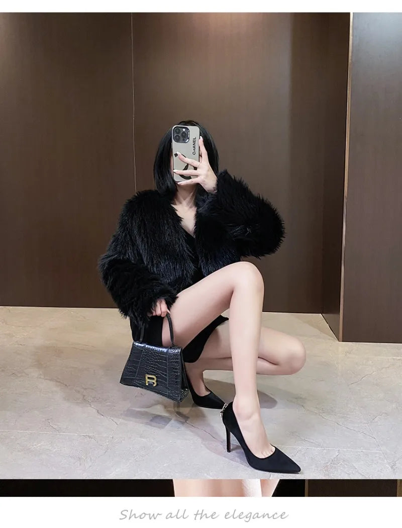 Luxury Designer Women Shoes Exquisite Metal Decoration Pointed Tip High Heels for Woman Elegant French Casual Shoe Zapatos Mujer