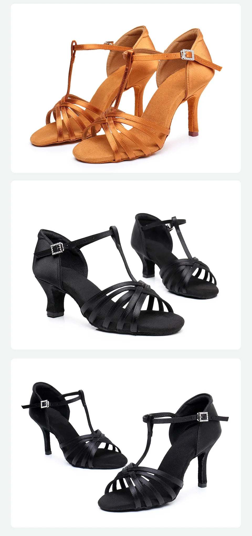 Latin Dance Shoes For Women Dancing Shoes Ladies Ballroom Tango Modern Shoes Standard Salsa Practice Training Heels 5/7.5/8.5cm