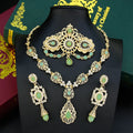 Sunspicems Elegent Morocco Bride Jewelry Sets Women Drop Earring Caftan Brooch Pins Choker Necklace Set Arabic Wedding Bijoux