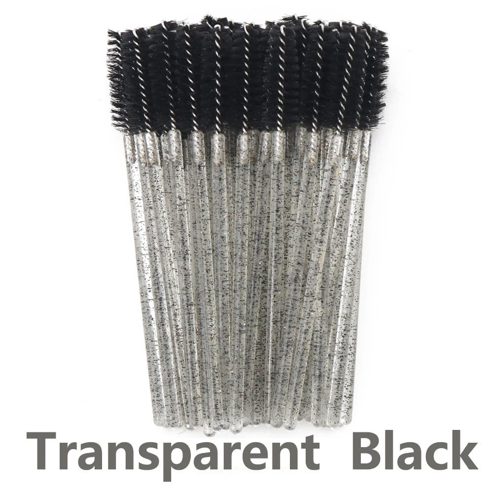 ANNAFRIS 50Pcs  Disposable Eyelash  Brush Soft Head Crystal Eyebrow Brush Lash Extension Brush  Mascara Wand Makeup Tool