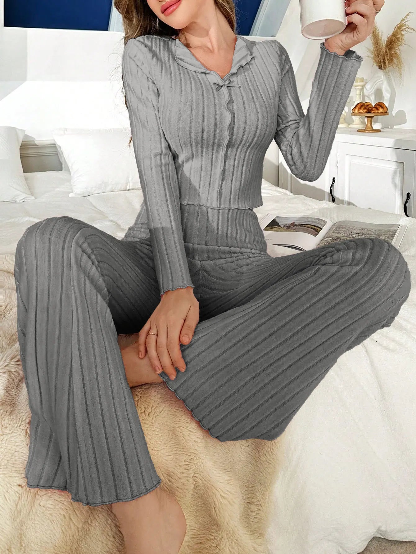 Winter Sleepwear Women's Pajamas Set Pajama Sets Sleepwear for Sleeping Sexy Women's Lingerie Woman Trousers Home Clothes Warm