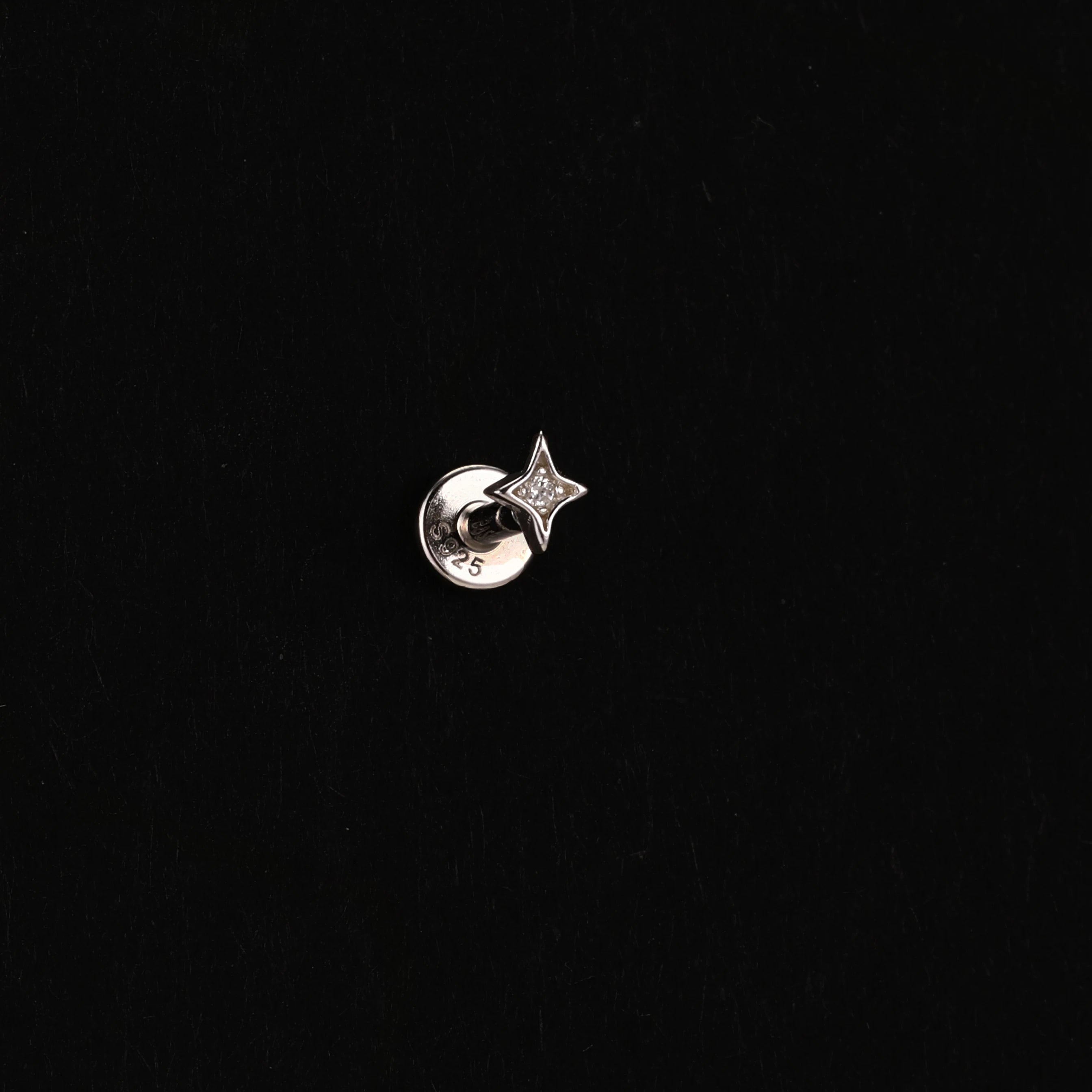 AIDE Heart Round Ball Flat Helix Piercing Earring 925 Sterling Silver Ear Studs Geometric Zircon Exquisite Trinket Studs Aretes