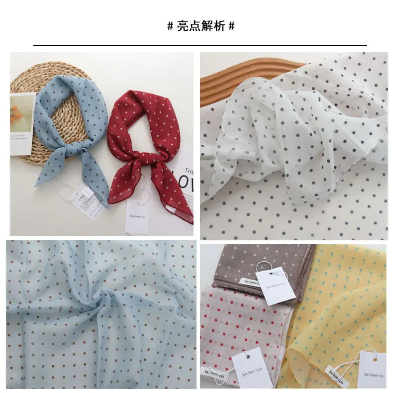 Soft Cotton and Linen Hair Band Silk Scarf Small Square Towel Women's Thin Scarf Arm Bag Decorative Neck Scarf Headscarf