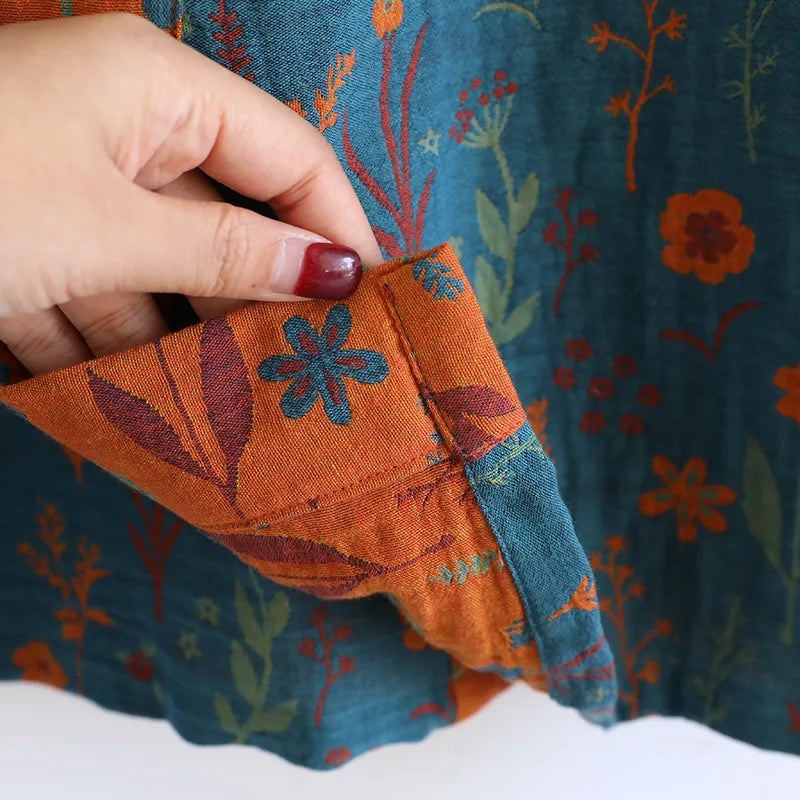 Spring Summer Yukata Print Flower Cotton Robe Sleepwear Female Japanese Retro Kimono Bathrobe Loose Casual Home Dressing Gown