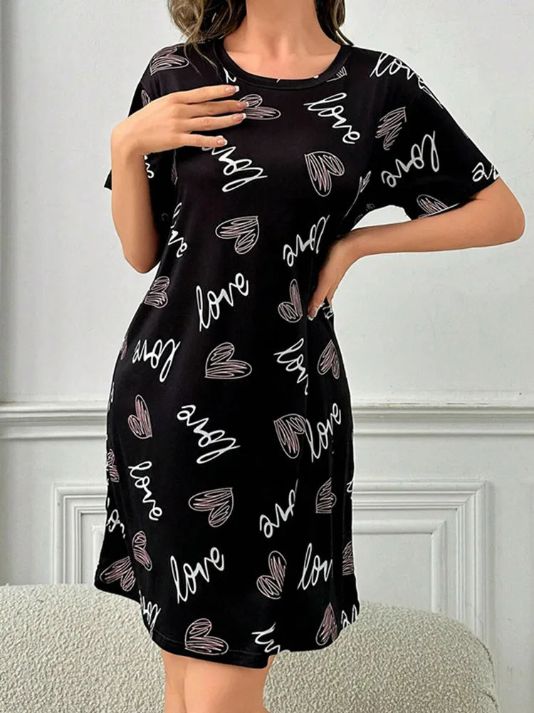 Women's pajamas new design skirt home dress dress elegant casual nightdress