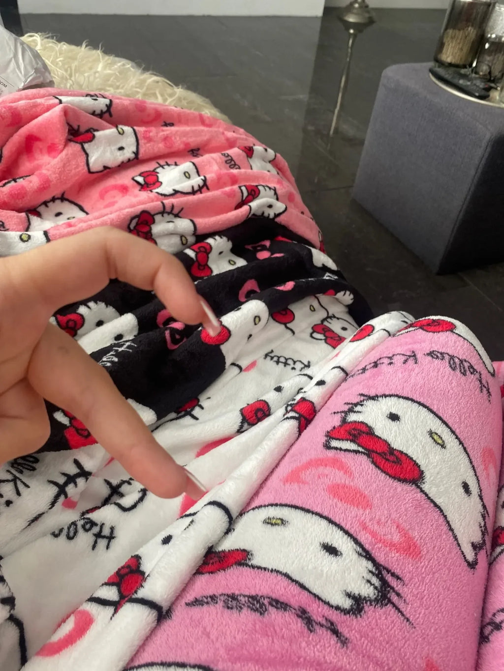 Y2K Hello Kitty pajamas anime women's pajamas cartoon couple walking home pajamas trousers casual homewear