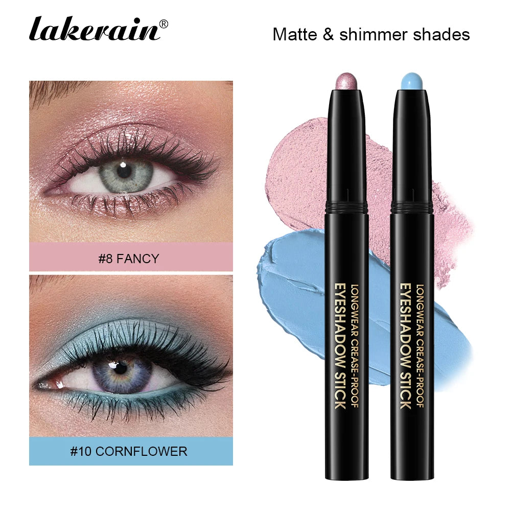 12 Colors Eyeshadow Pencil Stick Shimmer And Matte Waterproof Metallic Glitter Eye Shadow Highlighter Pencil Eyeshadow Cosmetics
