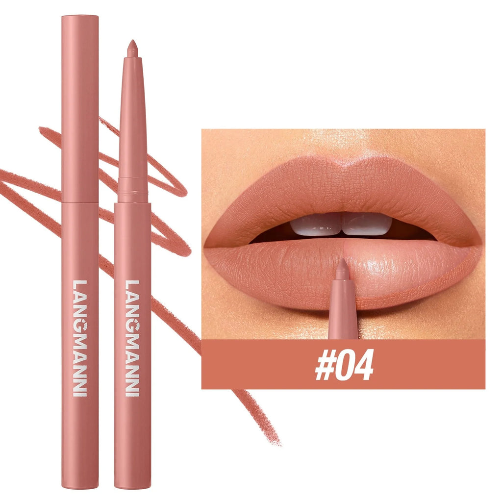 New Rotary Lip Liner 12 Colors Lipstick Pencil Waterproof Long-lasting Matte Lipsticks Non-stick Cup Nude Lips Contour Makeup