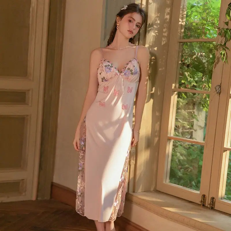 Sexy Pajama Woman Sleeveless Pajamas Nightgowns for Women Pajamas Mesh Dress Lace Nightie Slip Dress Sleepwear Sexi Night Outfit