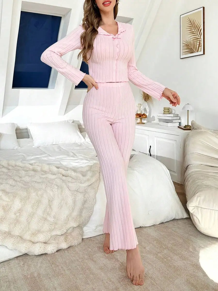Winter Sleepwear Women's Pajamas Set Pajama Sets Sleepwear for Sleeping Sexy Women's Lingerie Woman Trousers Home Clothes Warm