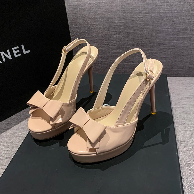 2026 New Women's French Bow Decoration Summer Elegant Buckle Women's Sandals Fashion Party Banquet Women's High Heels Selling