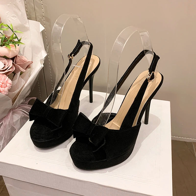 2026 New Women's French Bow Decoration Summer Elegant Buckle Women's Sandals Fashion Party Banquet Women's High Heels Selling