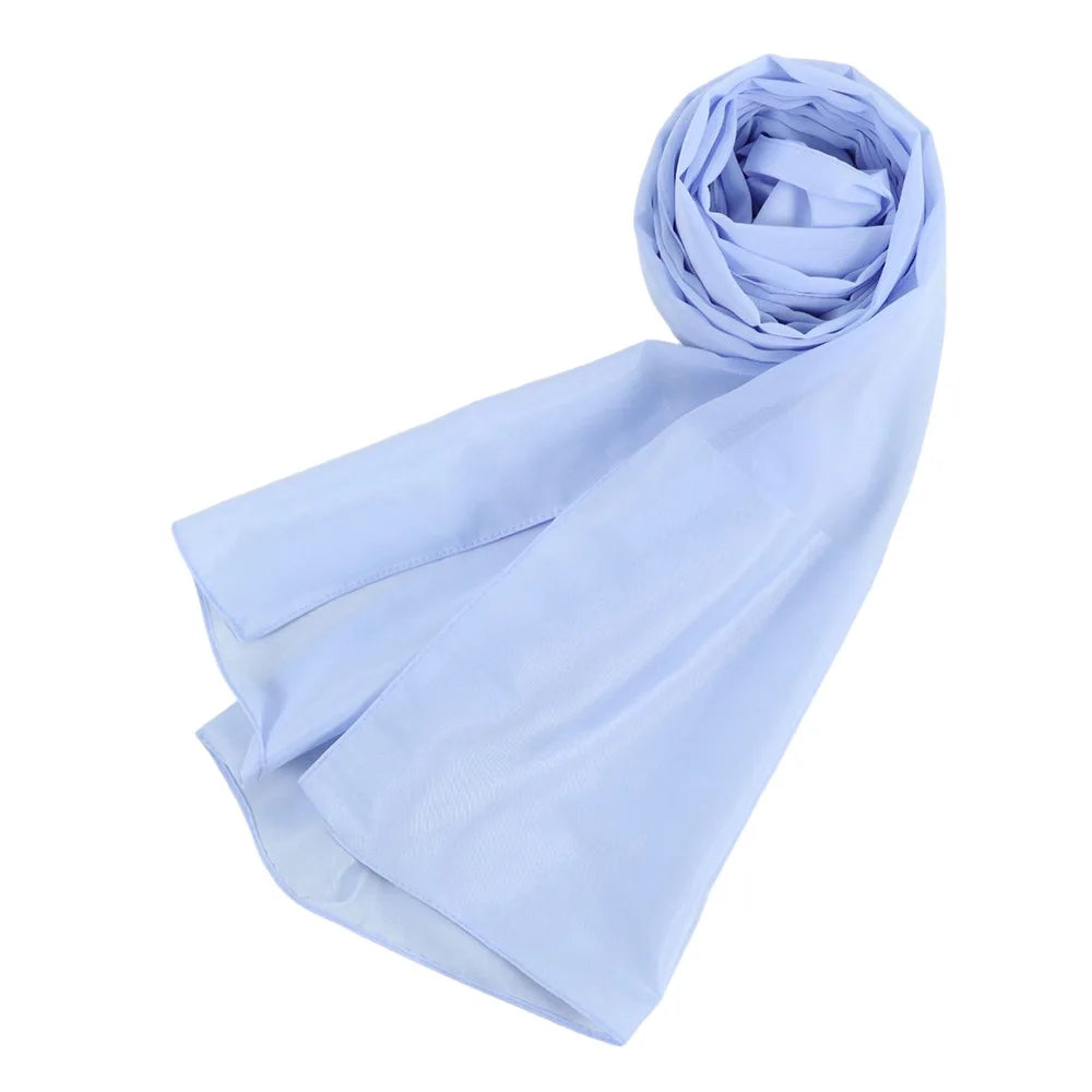 70x180cm Lightweight Chiffon Scarf with Border - Breathable Long Shawl, Women's Wrap, Dust & Sun Protection