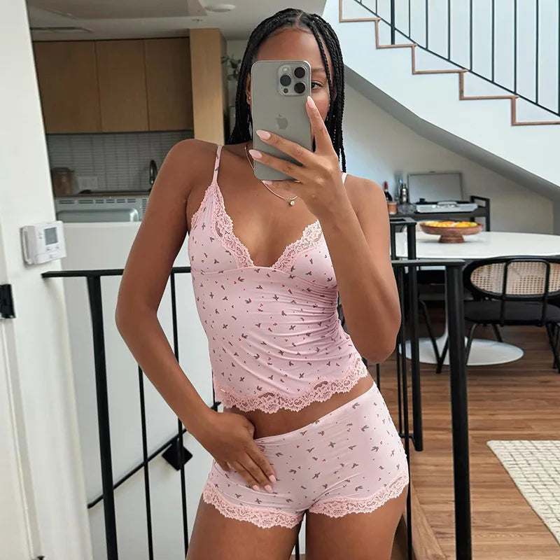 2026High Waist Slim Shorts Feminine Loungewear Sleepwear Pajamas for Women