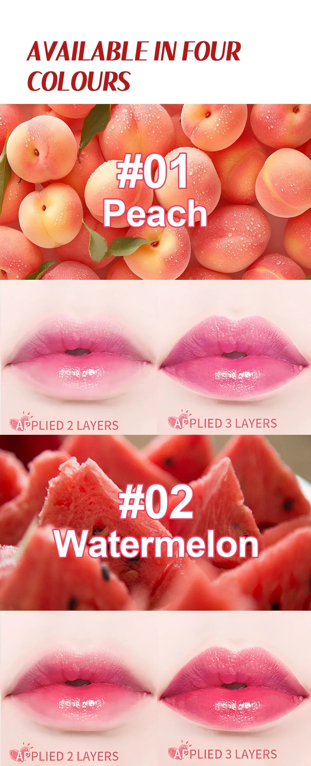 Fruit Juice Water Lip Gloss Liquid Long Lasting Blush Tint Makeup for Cheek Blusher Eyeshadow Matte Rouge 3-in-1 Dyed Cosmetics