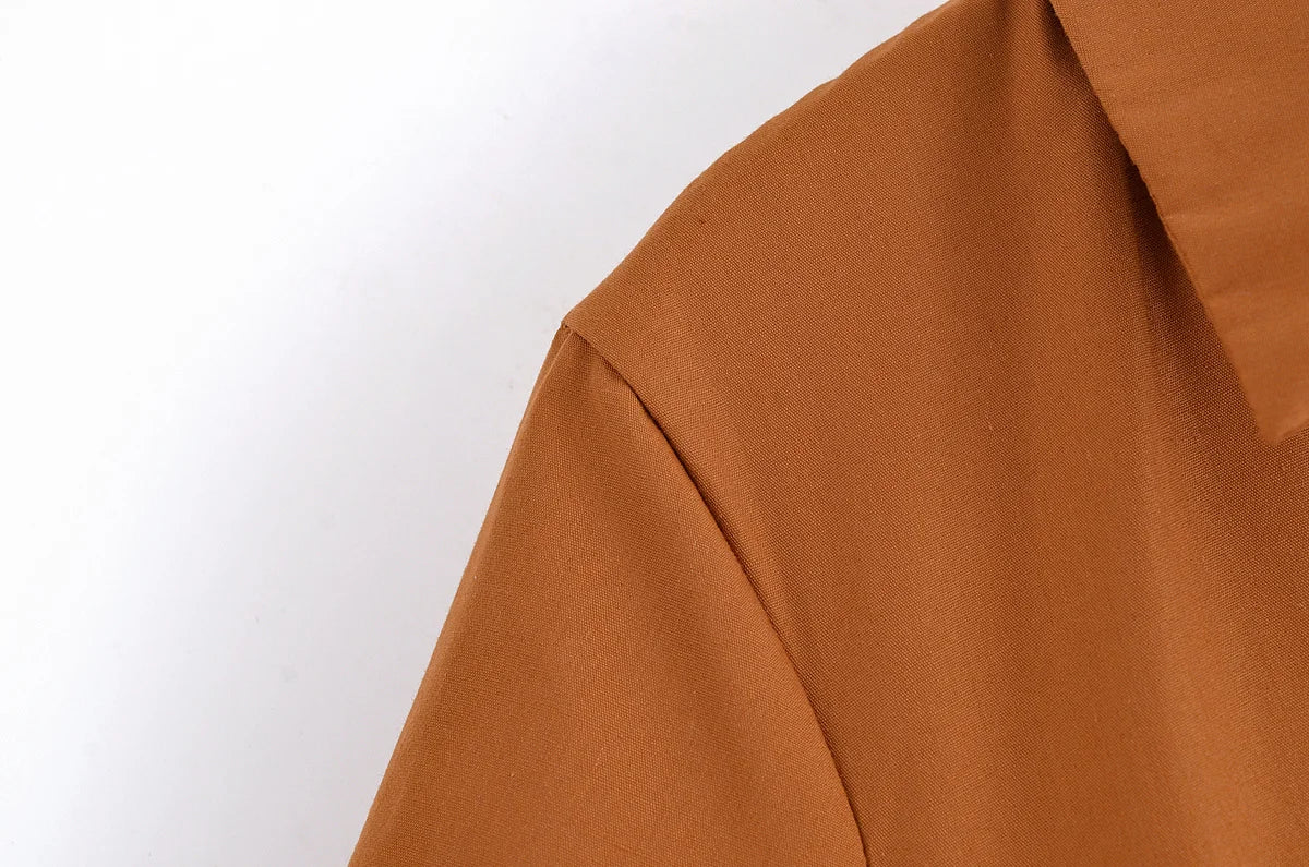 HH Women Summer Lapel Short Sleeve Pocket Single-Breasted Belt Decorate Midi Dress Female Fashion Shirt Style Pleated Dress