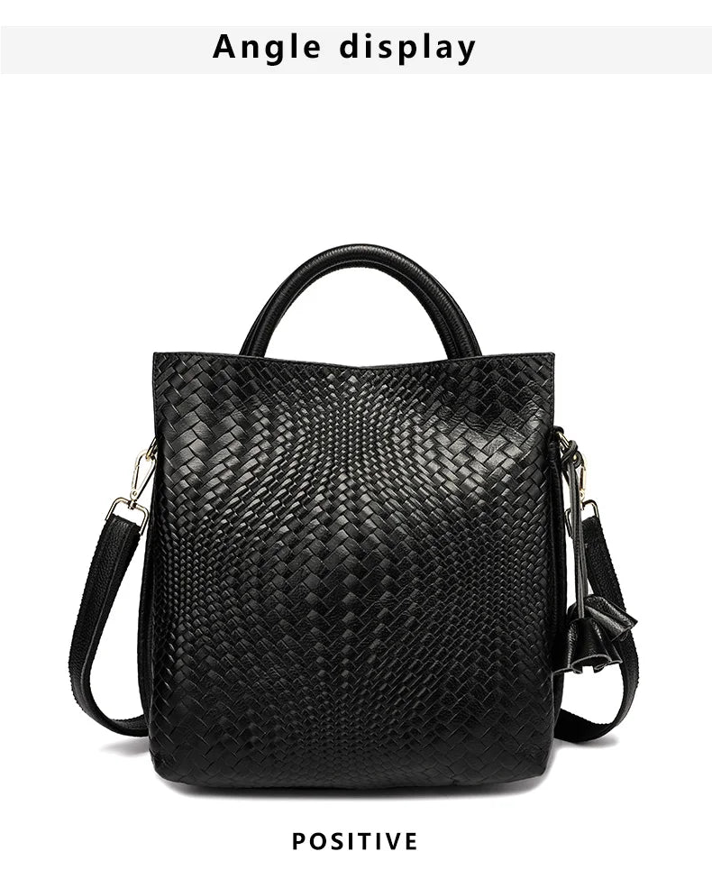 Luxury Top Layer Leather Handbags Minimalism Soft Calfskin Casual Tote Bag Fashion Women ladies handbag