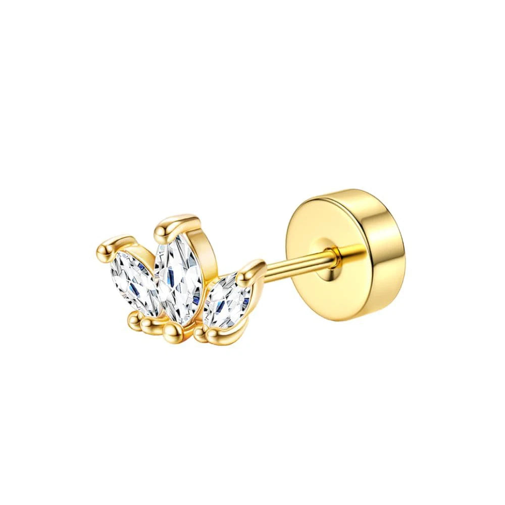 Bobisty Surgical Steel Cartilage Studs Earrings Hypoallergenic Earring Set Flat Back Helix Tragus Piercing Jewellery for Women