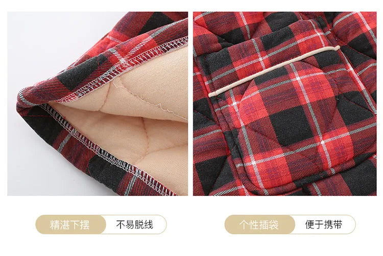Winter three layer thick keep warm quilted jacket women's pajamas floral pijamas inverno M-XXXL sleepwear