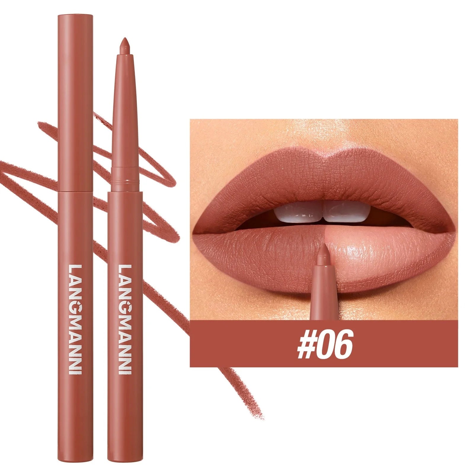 New Rotary Lip Liner 12 Colors Lipstick Pencil Waterproof Long-lasting Matte Lipsticks Non-stick Cup Nude Lips Contour Makeup