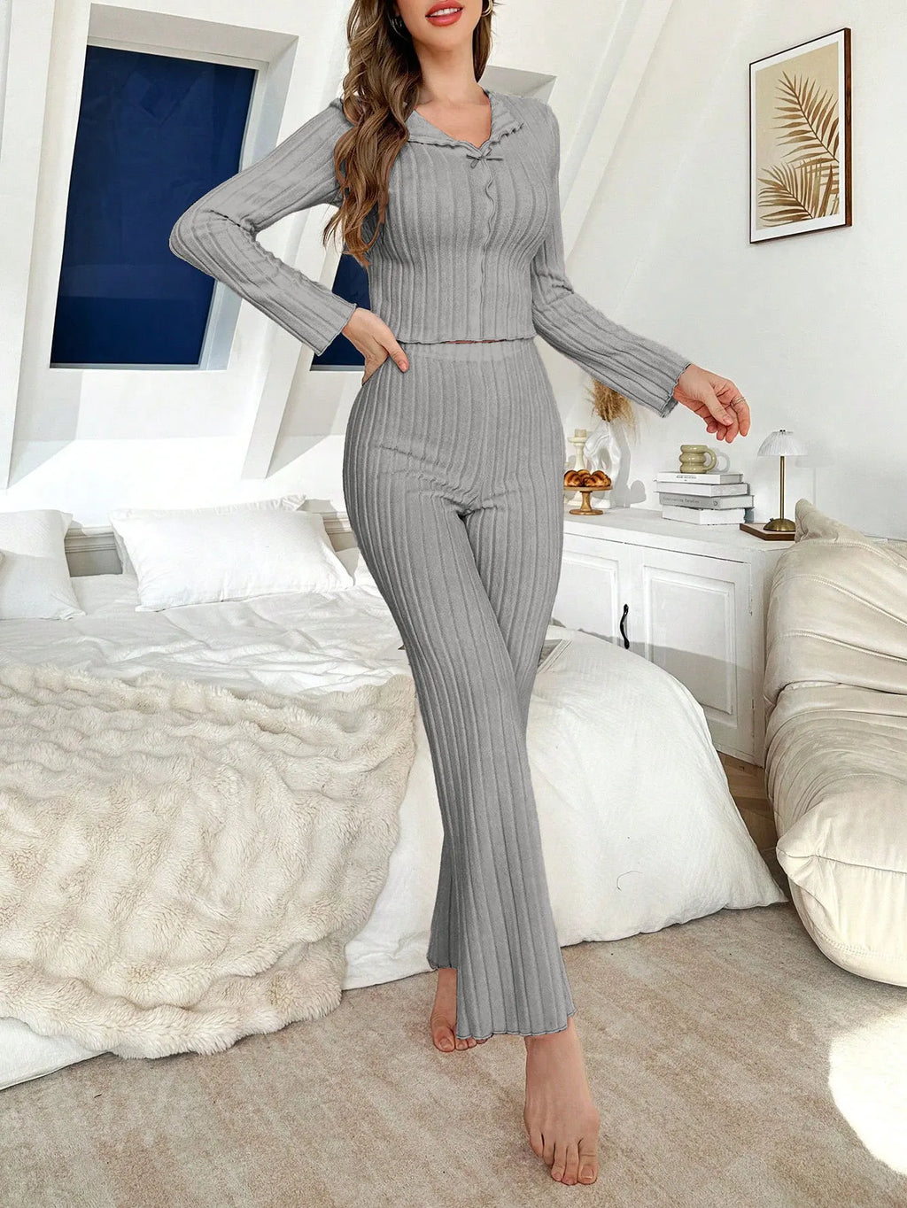 Winter Sleepwear Women's Pajamas Set Pajama Sets Sleepwear for Sleeping Sexy Women's Lingerie Woman Trousers Home Clothes Warm