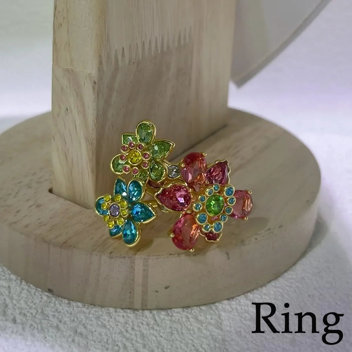Original Jewelry Set New Color Flower Crystal Boutique Irregular Earring Exquisite Necklace Ring Bracelet Wedding Gift for Women