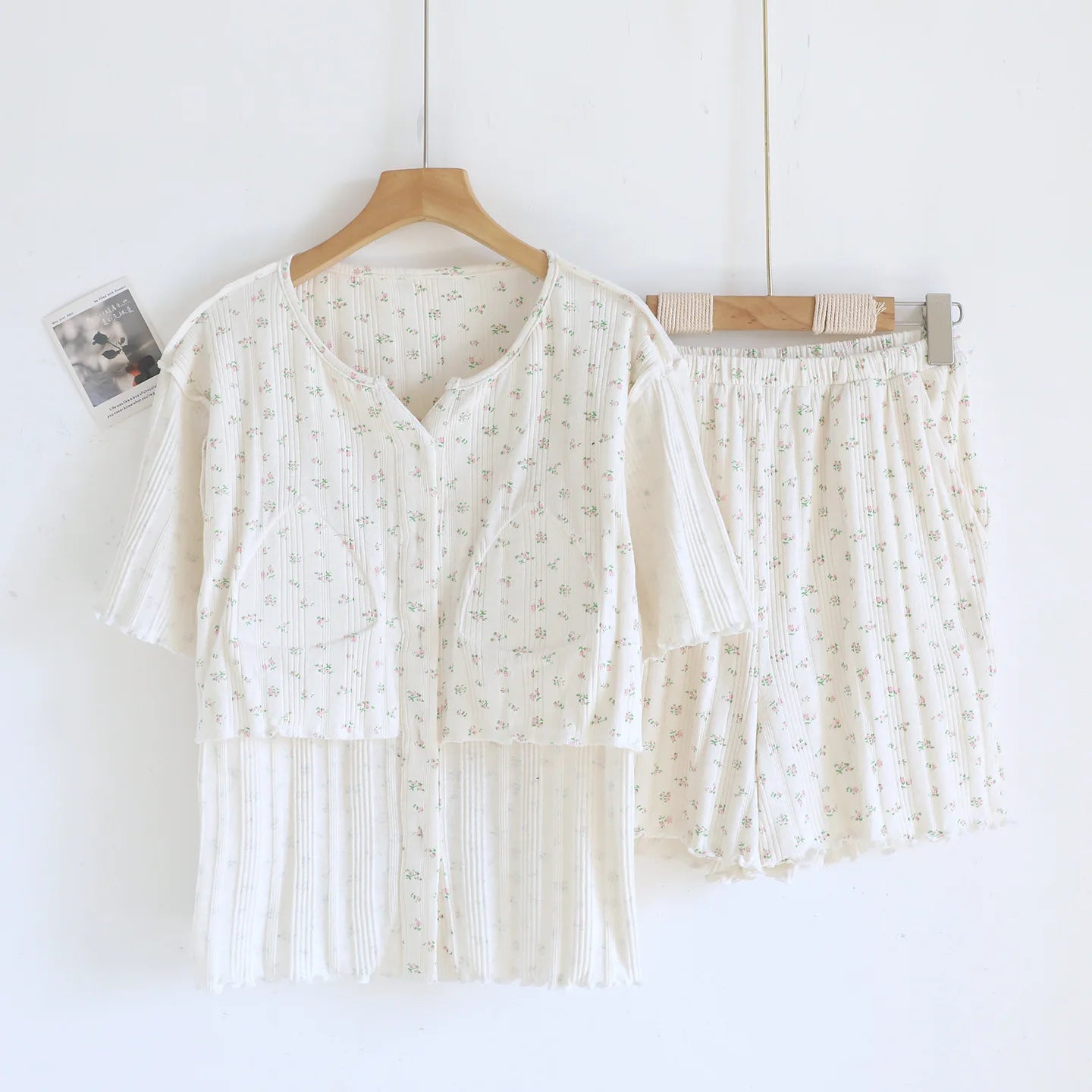 Summer Suit Short Sleeve Sleepwear Women's Cotton Floral Pyjamas Women Pajama Sets Two-Piece Nightwear Pijama Home Clothes