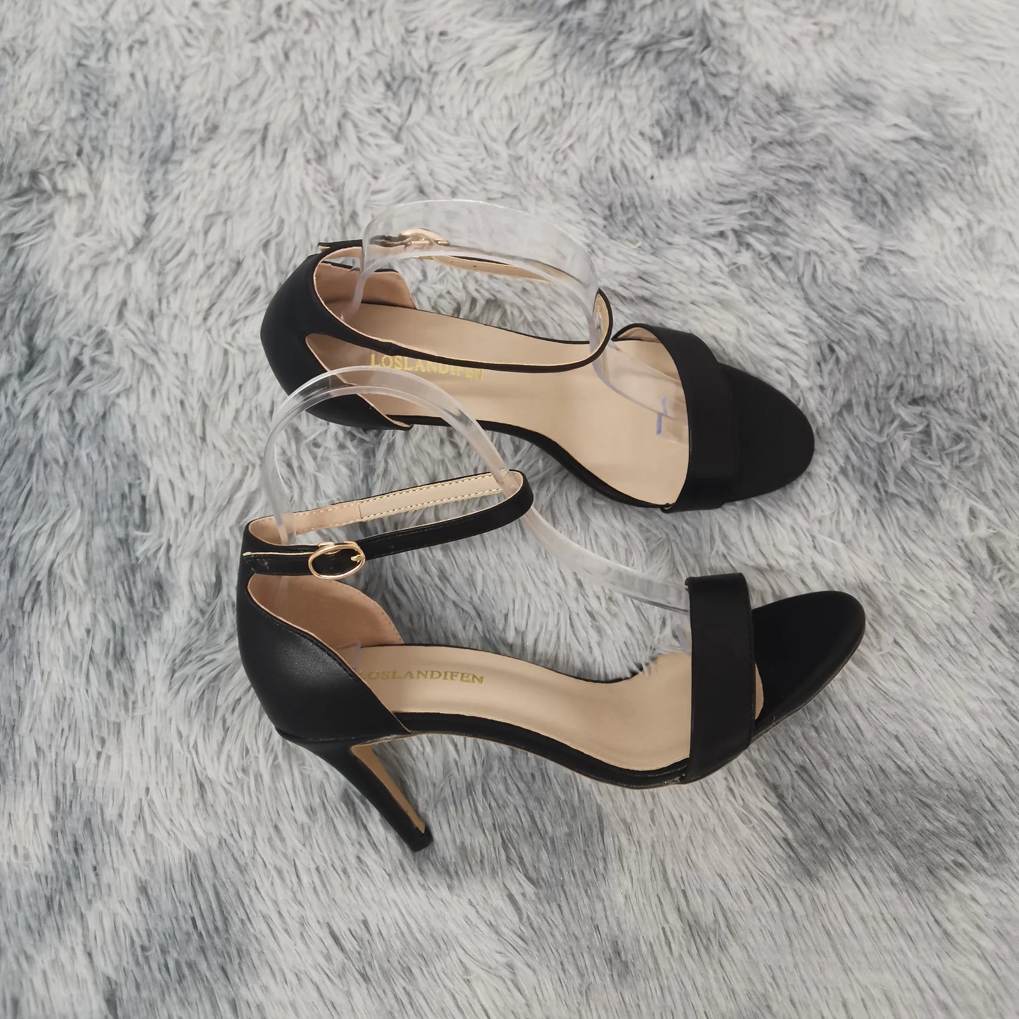 Women Sandals Sexy Open Toe Ankle Strap High Heels Ladies Shoes Buckle 9cm Mid Thin Heel Summer Party Wedding Shoes Plus Size