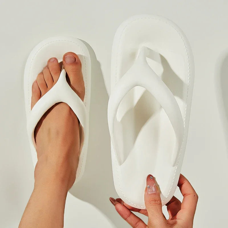 Ladies' Flip Flops For Women Cozy Slides Soft Sea Beach Sandals Slippers Indoor Home Women's Shoes Solid Color