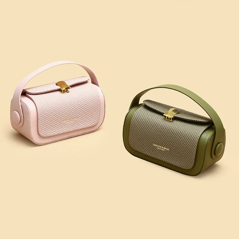 New Simple Fashionable Women's Shoulder Bag Square Box Handbag and Handbag Box-shaped Solid Color Shoulder Bag