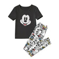 Women's 2-piece Disney Mickey Cute Cartoon Pattern Short sleeved Top and Pants Nightwear Home Clothes
