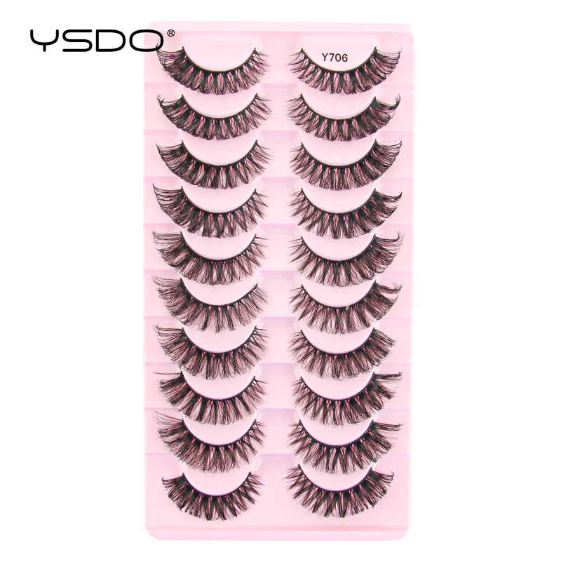 Lashes 3/10 Pairs Half Lashes Cat Eye Natural Long Lashes 3D Mink Eyelashes Full Strip Lashes Makeup Extension Tools