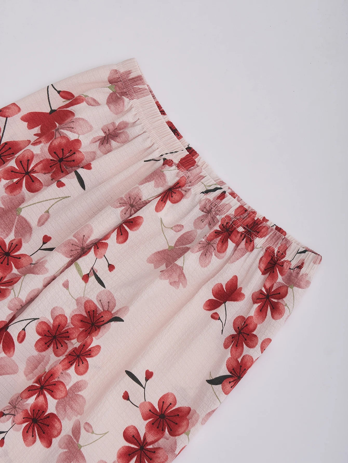 Womens Floral Printed Pajamas Set, Short Sleeve Button Down Sleep Shirts & Pants, Soft Breathable Loungewear