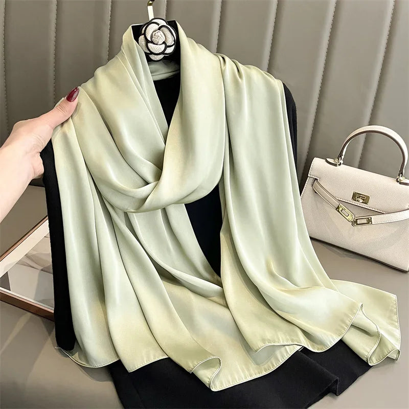 90*180cm Luxury Silk Scarf - Soft Smooth Women's Shawl, Hijab, Beach Wrap, Muffler