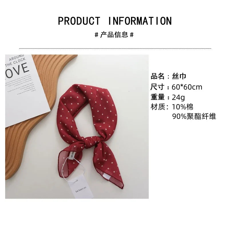 Soft Cotton and Linen Hair Band Silk Scarf Small Square Towel Women's Thin Scarf Arm Bag Decorative Neck Scarf Headscarf