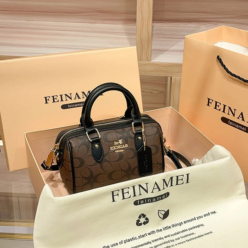 Light luxury brand Boston handbag women's 2026 autumn and winter new crossbody bag retro high-end single shoulder handbag