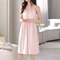 Cotton Sleepshirt Lady Sexy Chemise Sleepwear Lace Flower Patchwork Nightdress Home Dressing Gown Summer New Lingerie Nightwear