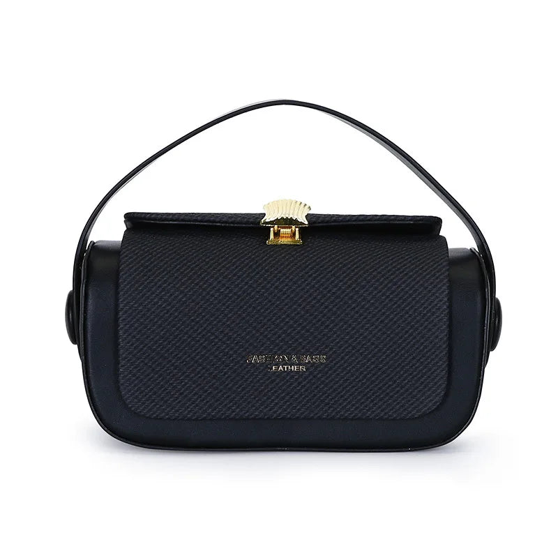 New Simple Fashionable Women's Shoulder Bag Square Box Handbag and Handbag Box-shaped Solid Color Shoulder Bag