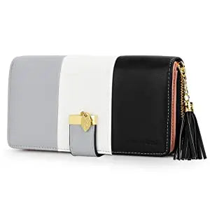 Latest model Fashion Zipper Wallets Womens large capacity Purses Handbags Coin Purse 9 Cards Holder PU Leather Billfold Wallet