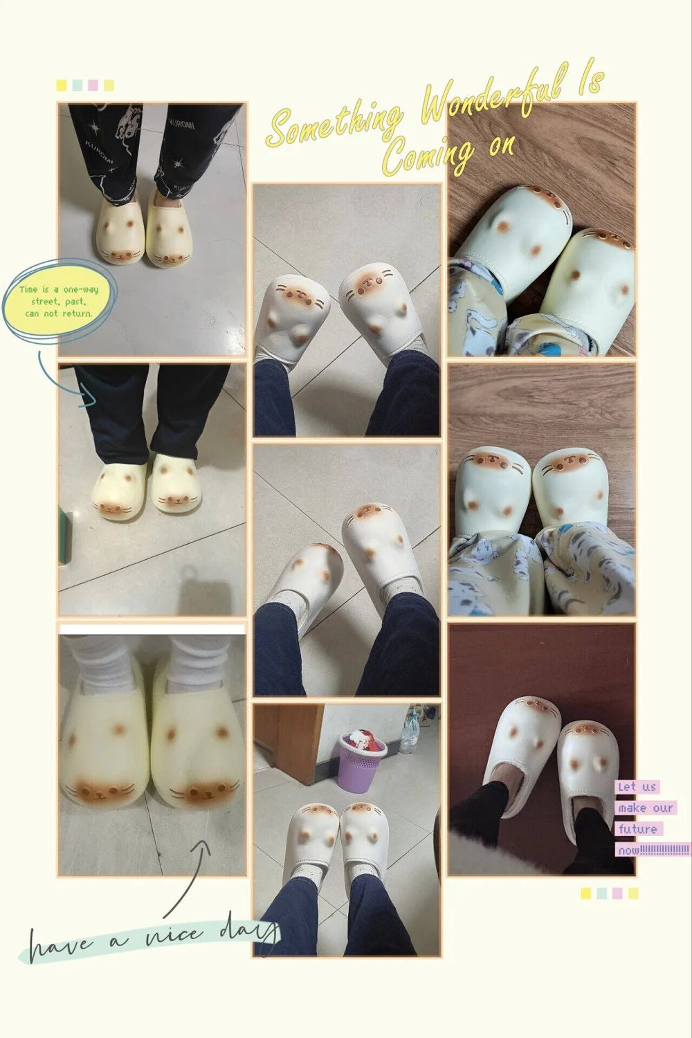 Newest 2025 waterpoof eva cat slippers with paw bottom outdoor garden fur clogs women's home slippers