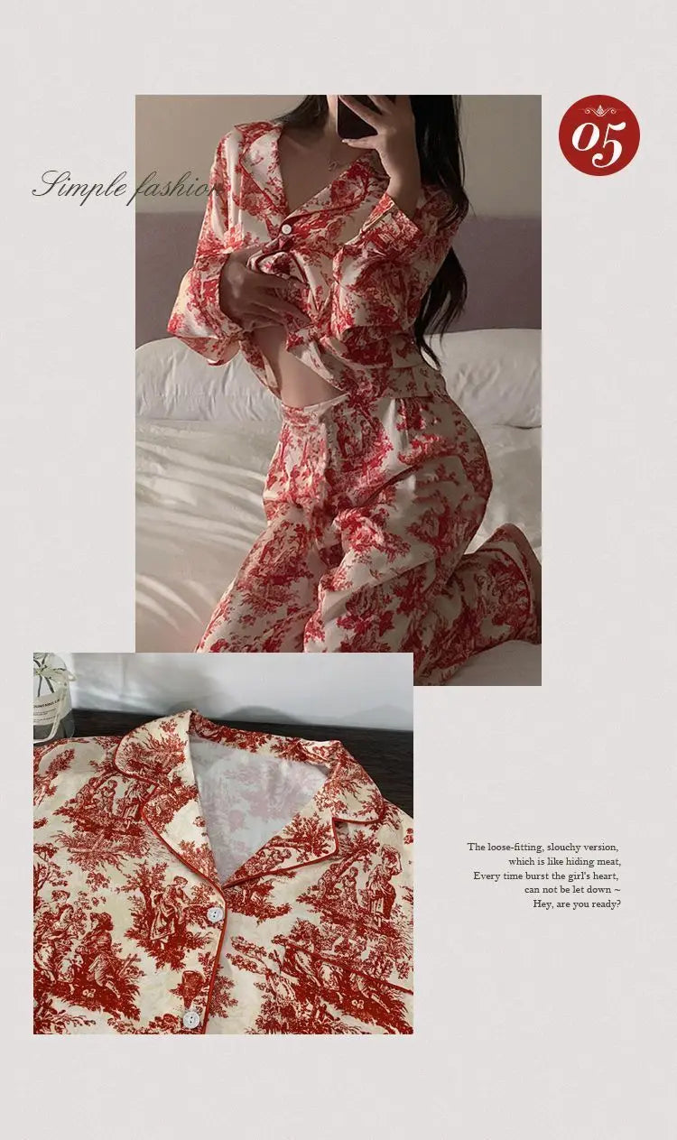 Long Sleeve Pajamas Women Woman Pajama Set Home Wear Set Big Size Women's Pajamas Sleepwear Pigma Winter Sleep Lounge Underwear