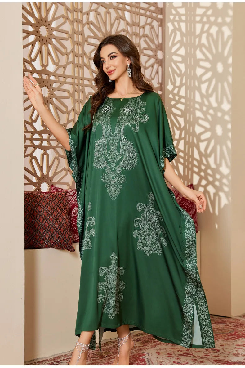 Oversize Female Long Nightgonw Sleep Dress Print Flower Satin Nightwear Home Clothes Spring Summer New Loose Bathrobe Loungewear