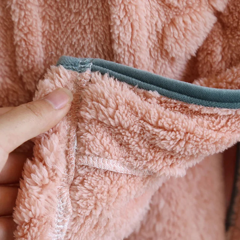 Autumn and Winter 2026 New Women's Nightgown Flannel Sweet and cute Bathrobe Women's Nightdress Stand collar Button Home Dress