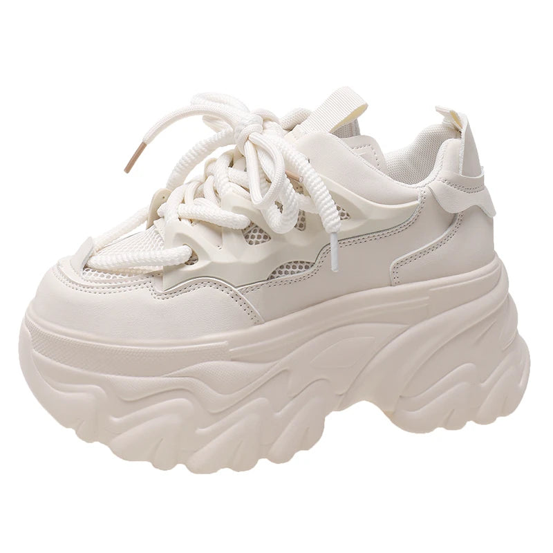 New High Platform Sneakers Women Thick Sole Sports Ladies Trainers Vulcanized Shoes Woman Chunky Sneakers Zapatillas Mujer 8.5CM