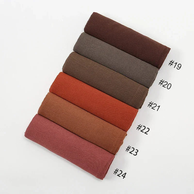 New Crinkle Rayon Hijab Muslim Scarf Women Solid Shawl Big Size Headscarf Islamic Turban Plain Foulard Headband Wrap