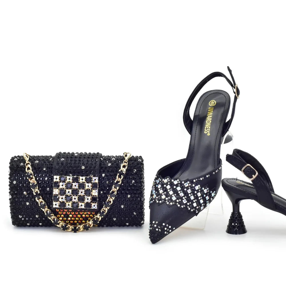 Italian Shoes and Bags Matching Set 2026 Elegant Woman Heeled Shoes for Wedding Women Shoes and Bags To Match Set Nigeria Party