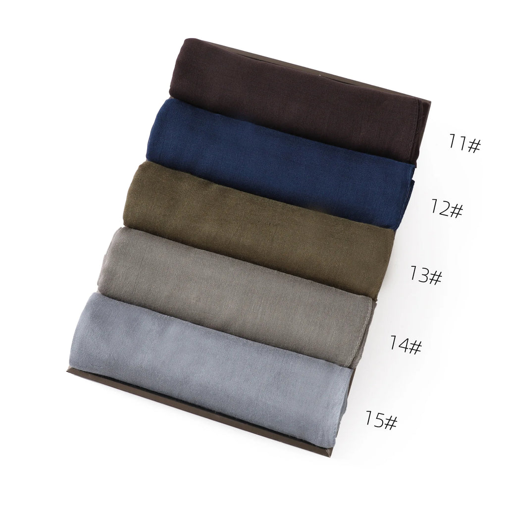 Ramadan Solid Color Modal Cotton Rayon Hijabs Scarf Women Muslim Headscarf Wraps Shawls Femme Musulman Headband Islamic Turban