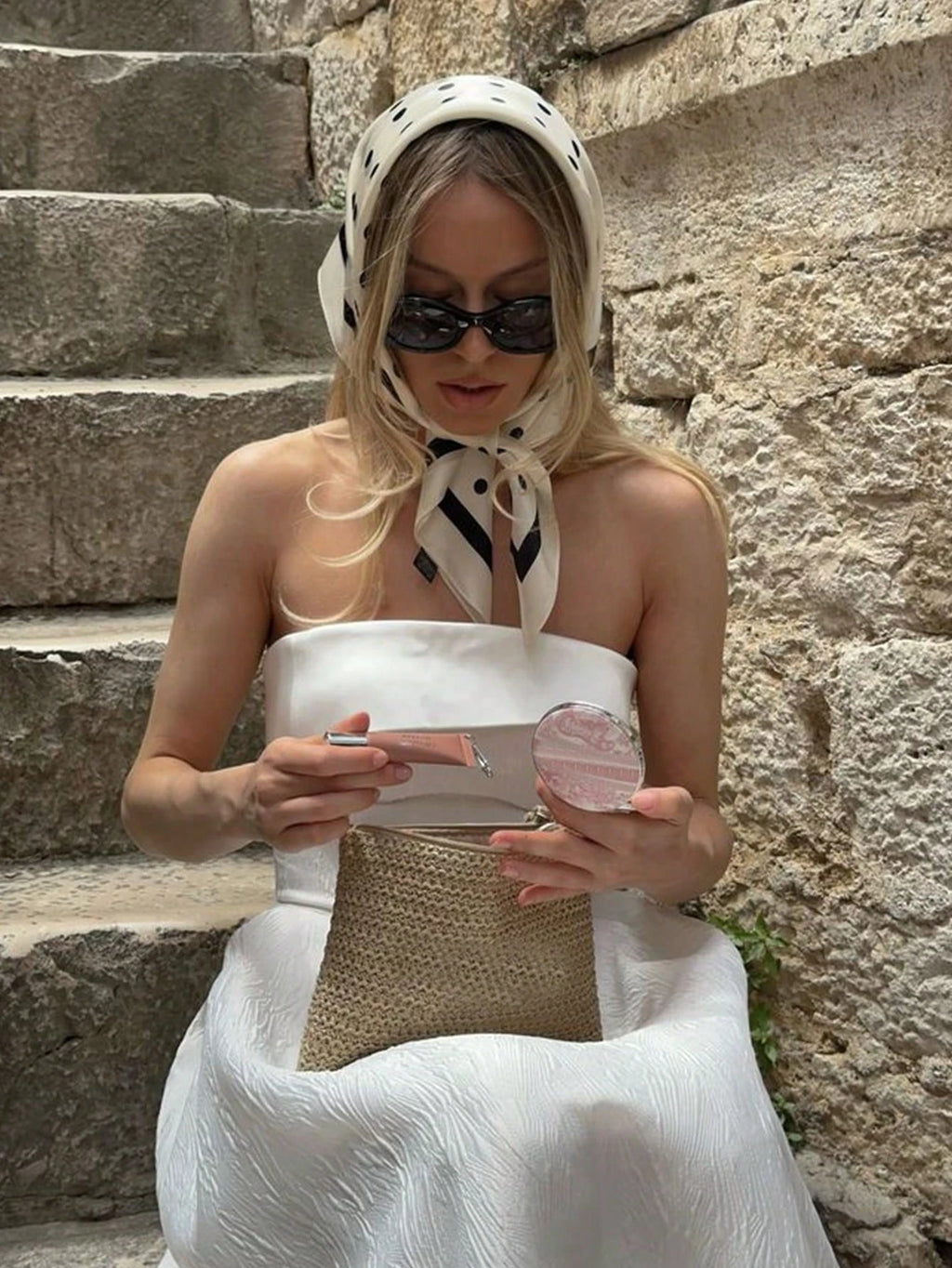 Lady Hair Dot Scarf Female Silk Square Scarves Head Wraps for Women Bandana Fashion Foulard Shawls Female Neckerchief Summer