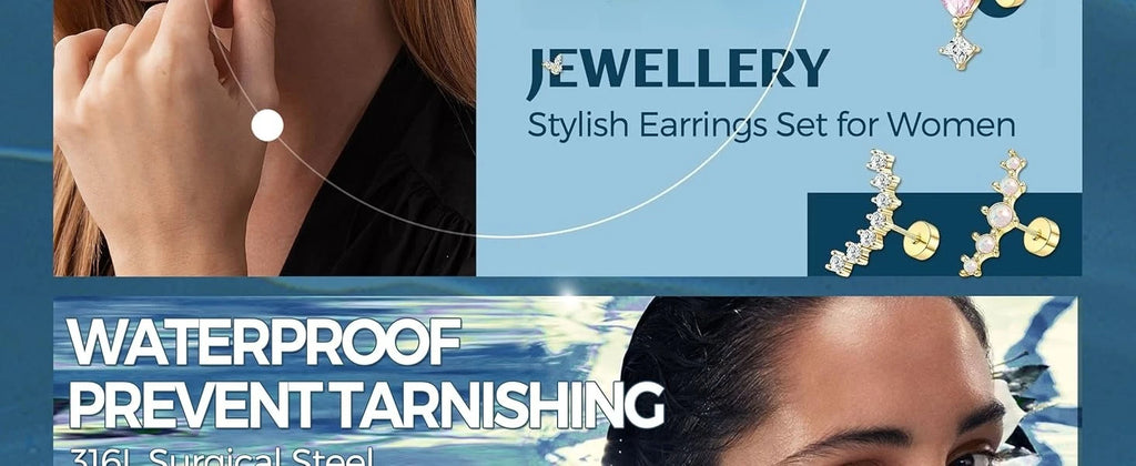 Bobisty Surgical Steel Cartilage Studs Earrings Hypoallergenic Earring Set Flat Back Helix Tragus Piercing Jewellery for Women